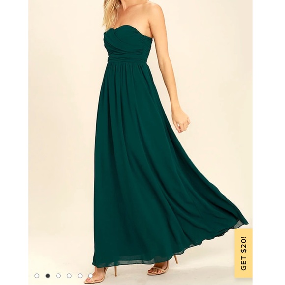 Lulus Dresses & Skirts - Lulu’s Love and Be Loved Forest Green Strapless Maxi Dress M 6-8